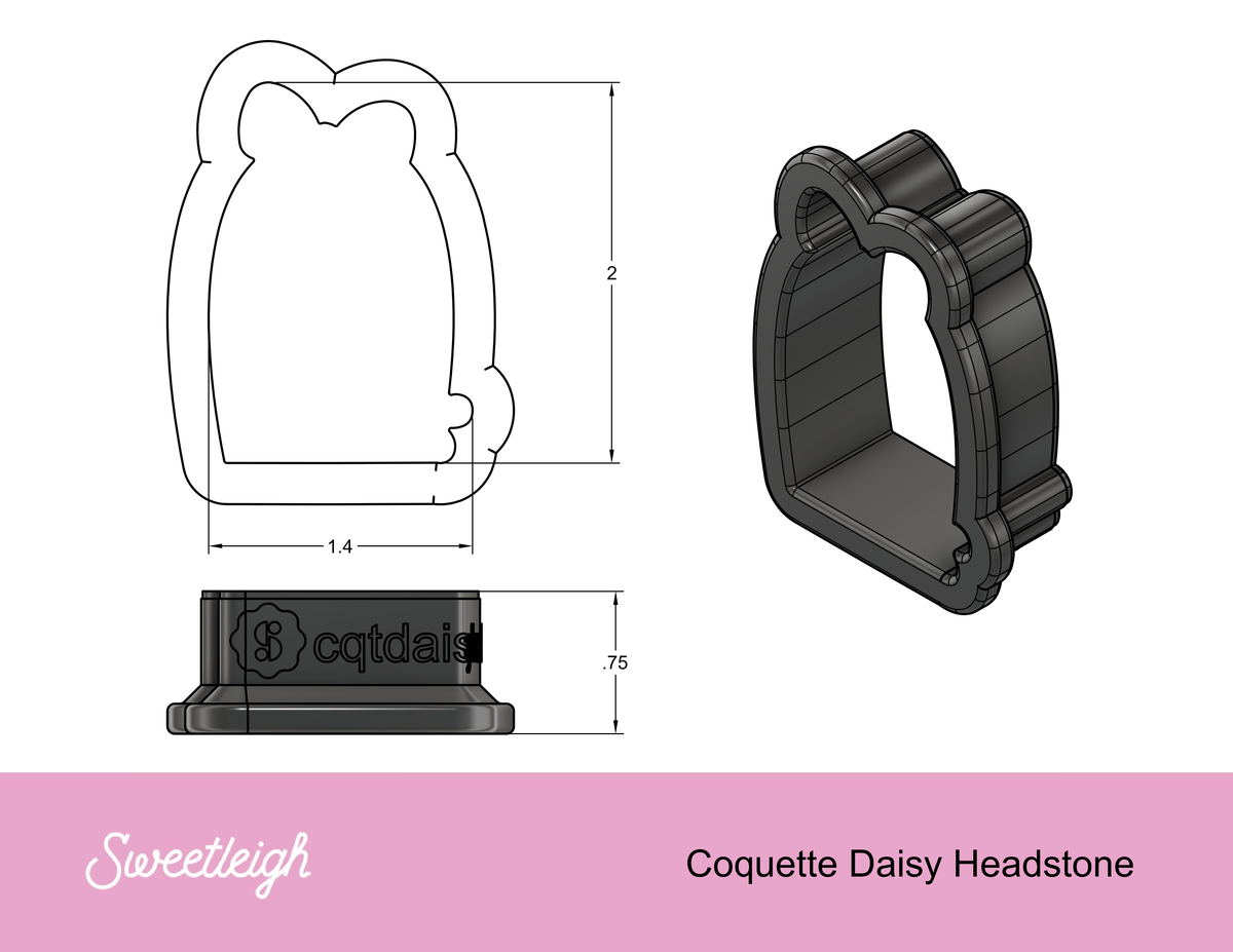 Coquette Daisy Headstone Cookie Cutter