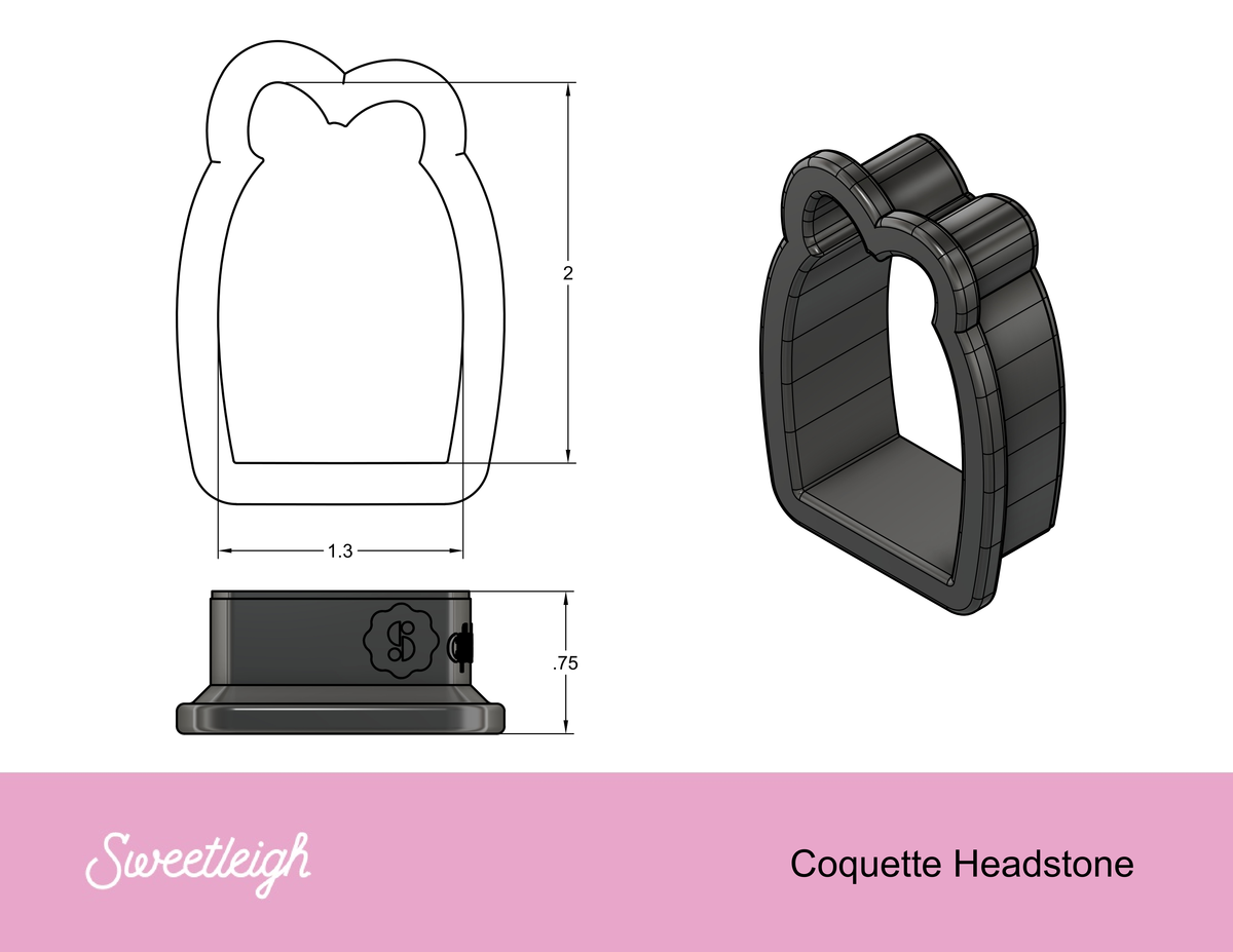 Coquette Headstone Cookie Cutter