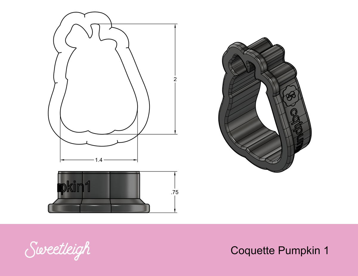 Coquette Pumpkin 1 Cookie Cutter