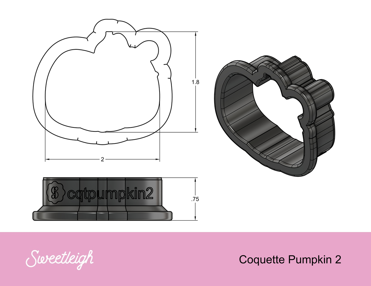 Coquette Pumpkin 2 Cookie Cutter