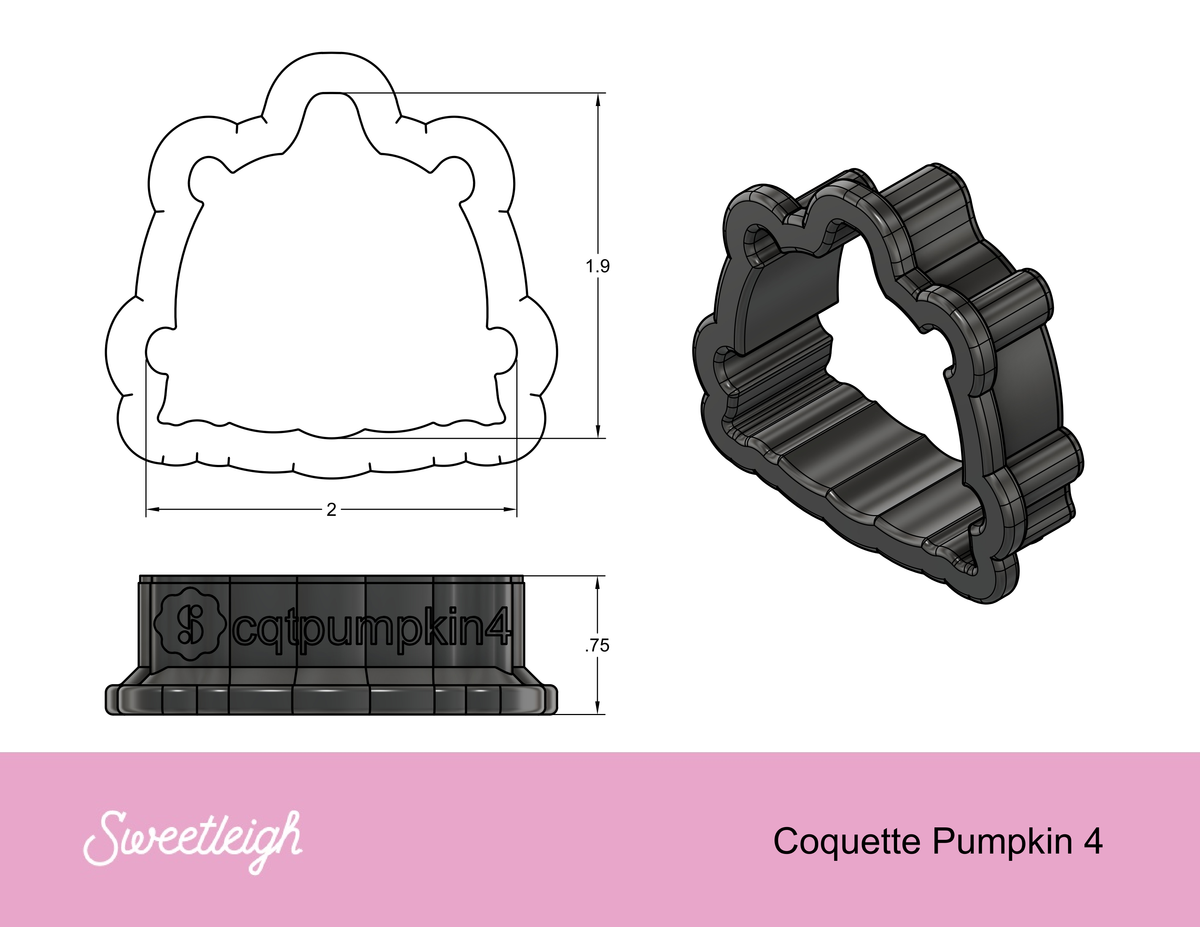 Coquette Pumpkin 4 Cookie Cutter