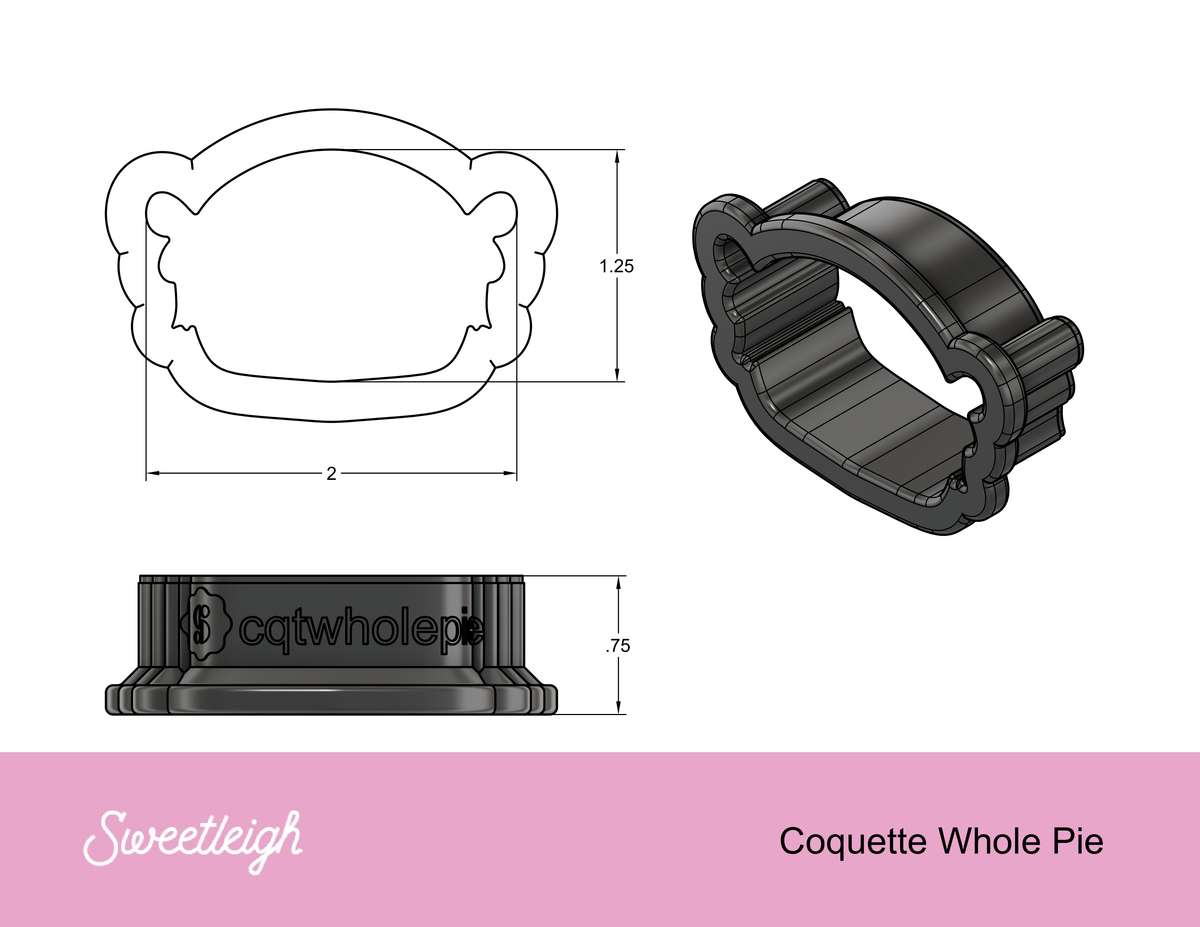 Coquette Whole Pie Cookie Cutter