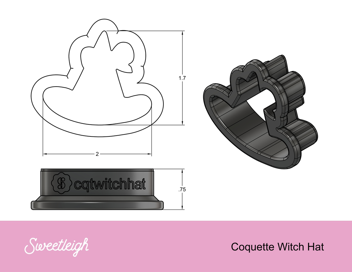 Coquette Witch Hat Cookie Cutter