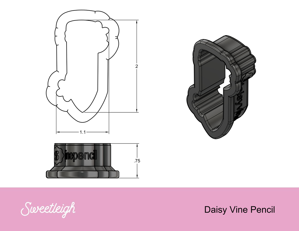 Daisy Vine Pencil Cookie Cutter