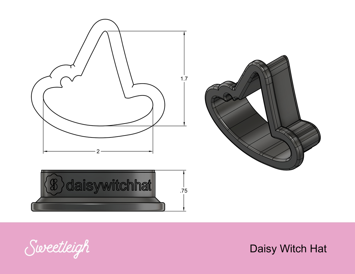 Daisy Witch Hat Cookie Cutter