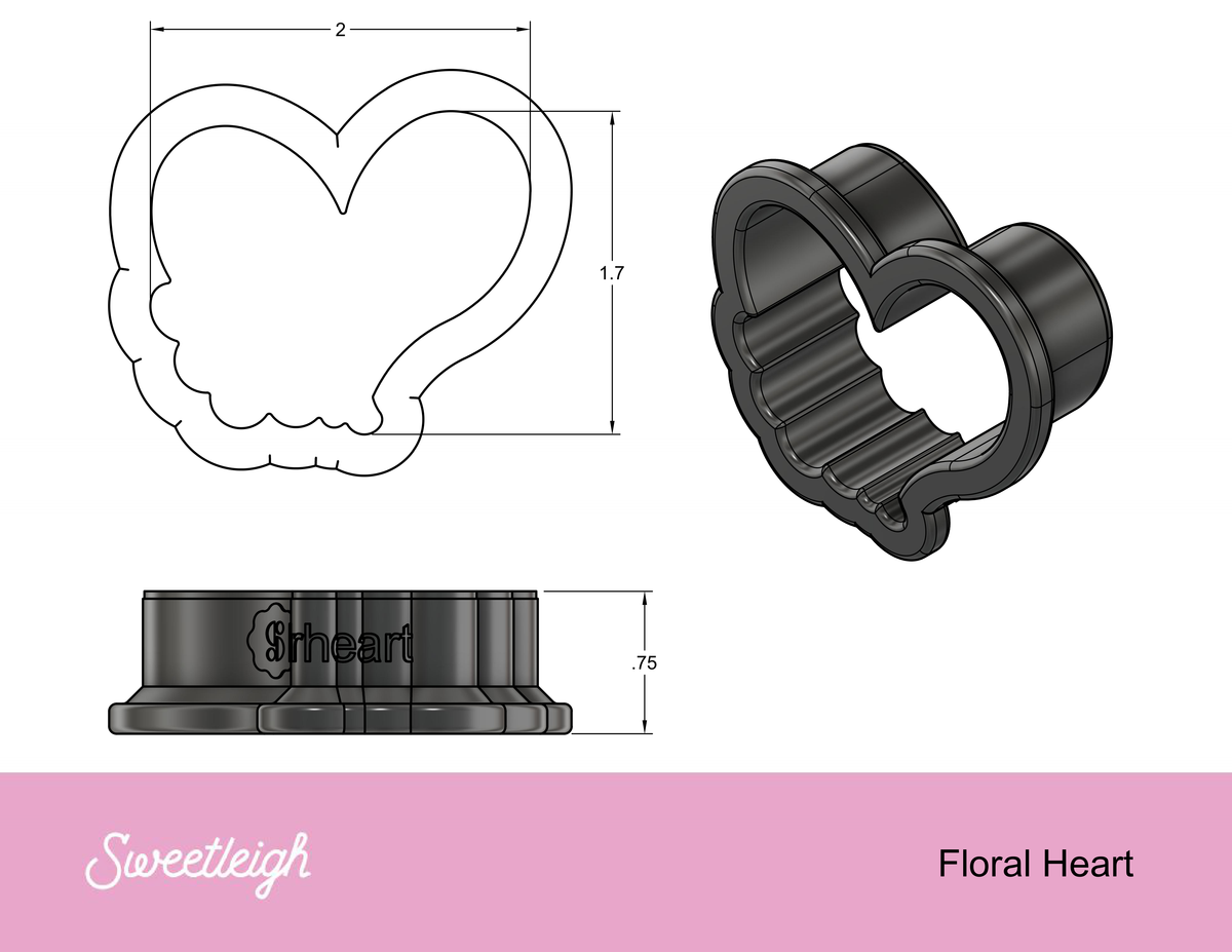 Floral Heart Cookie Cutter