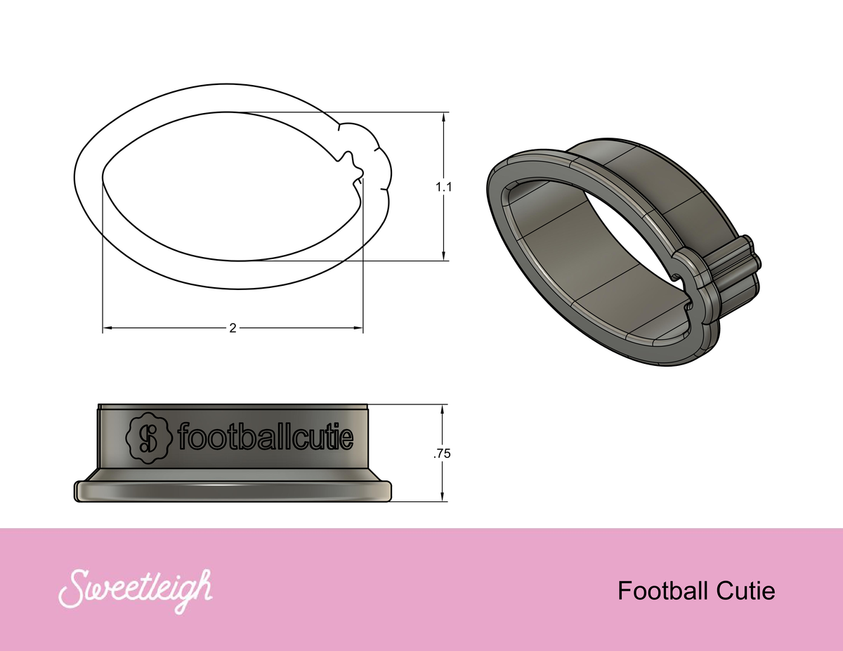 Football Cutie Cookie Cutter