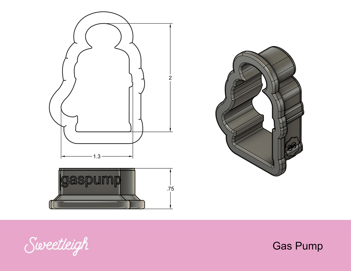 Gas Pump Cookie Cutter