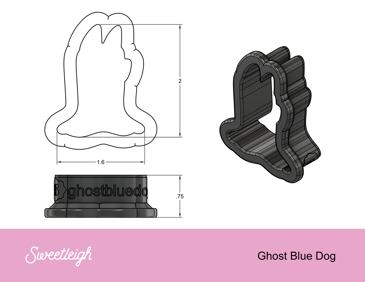 Ghost Blue Dog Cookie Cutter