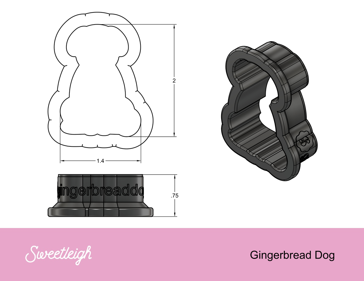 Gingerbread Dog Cookie Cutter