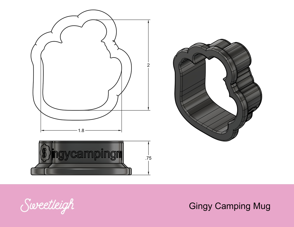 Gingy Camping Mug Cookie Cutter