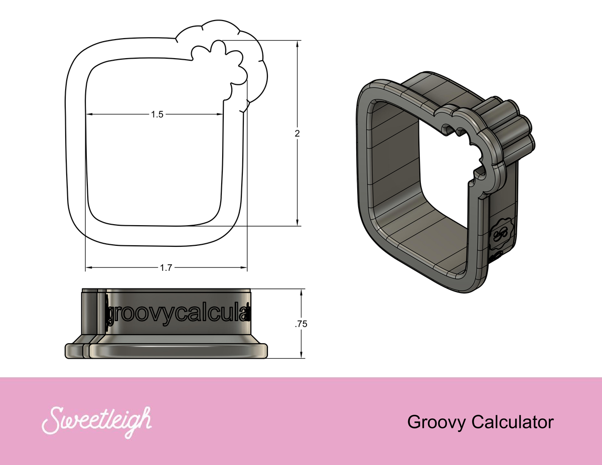 Groovy Calculator Cookie Cutter