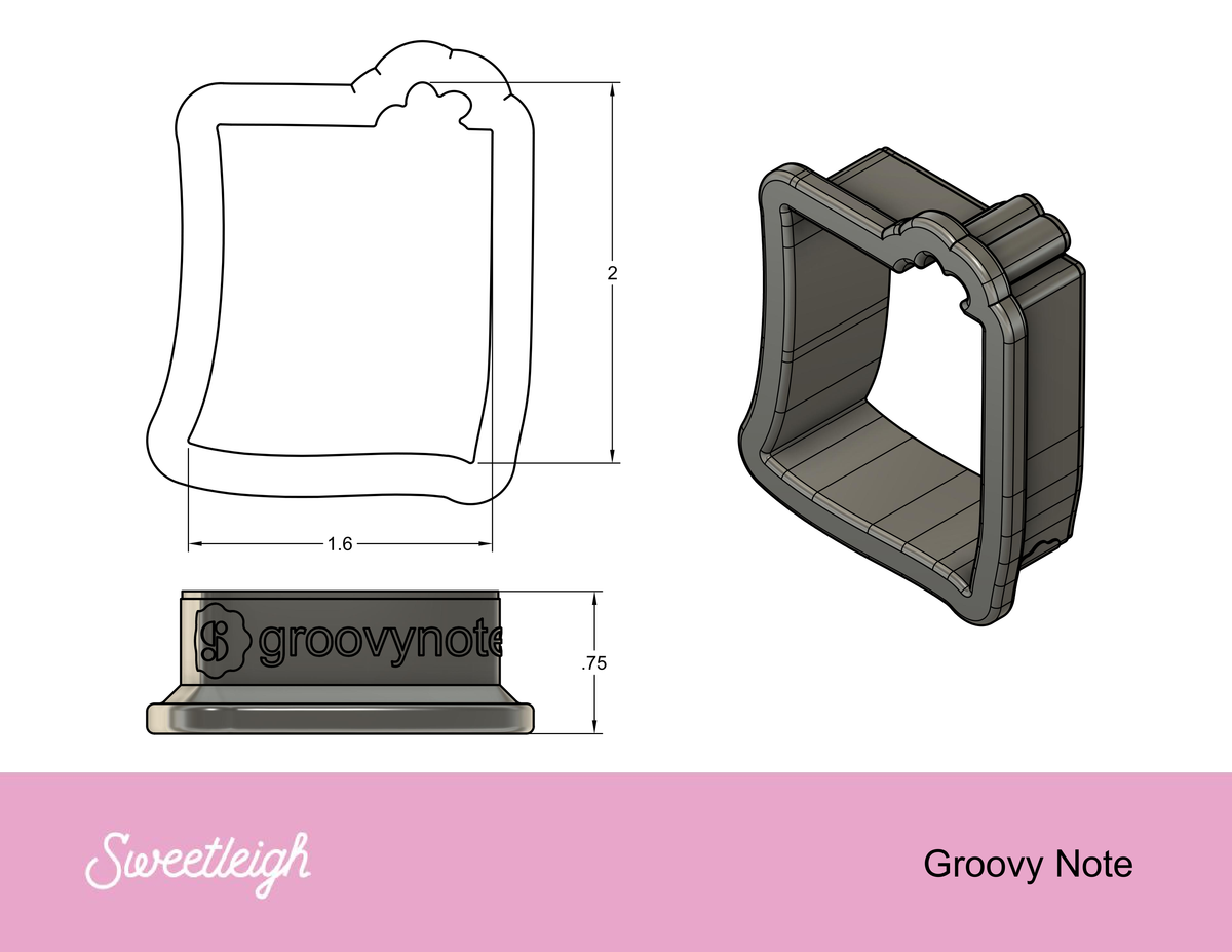 Groovy Note Cookie Cutter