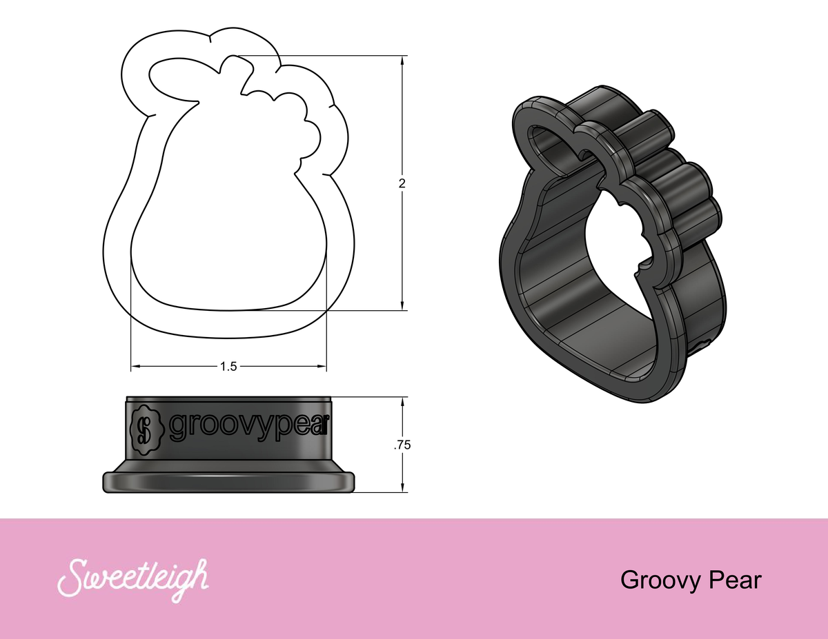 Groovy Pear Cookie Cutter