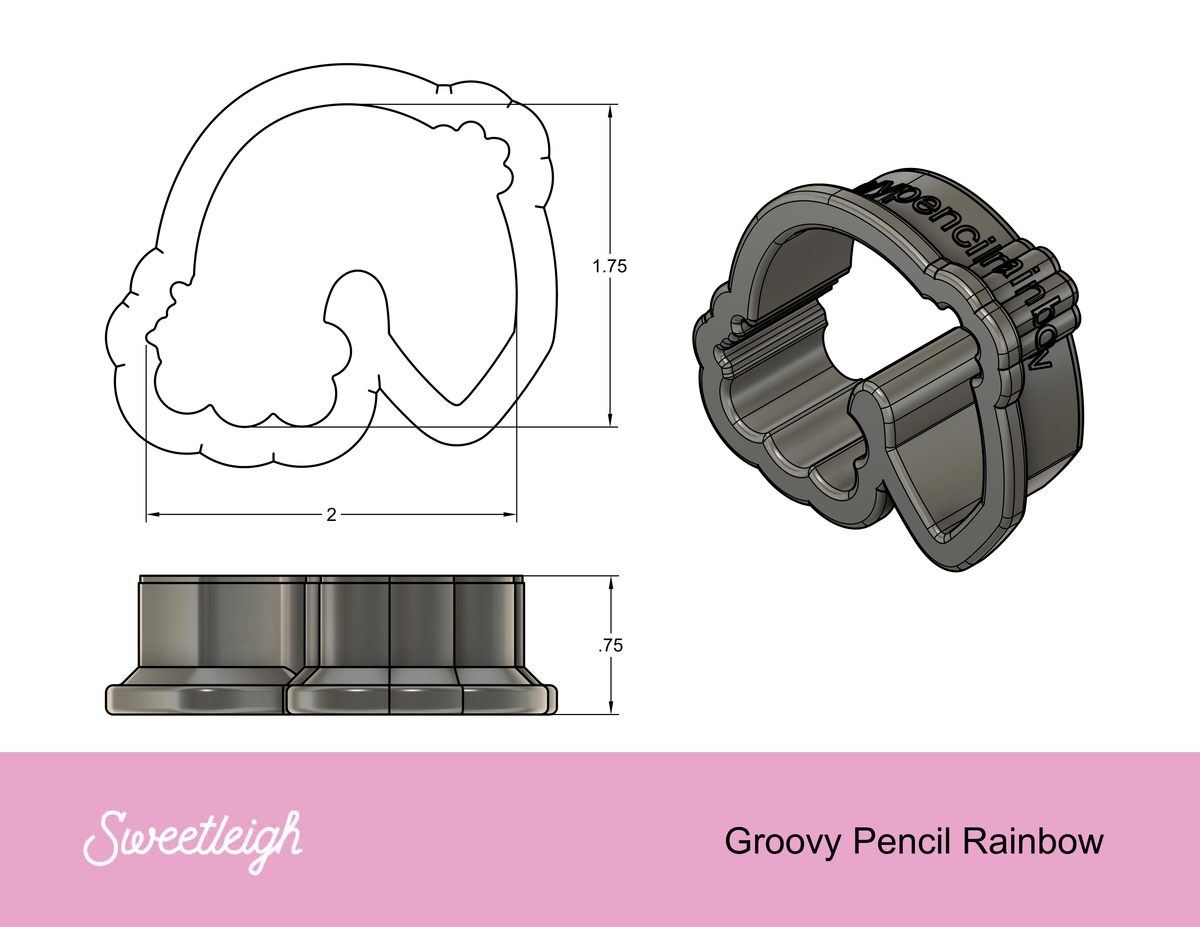 Groovy Pencil Rainbow Cookie Cutter