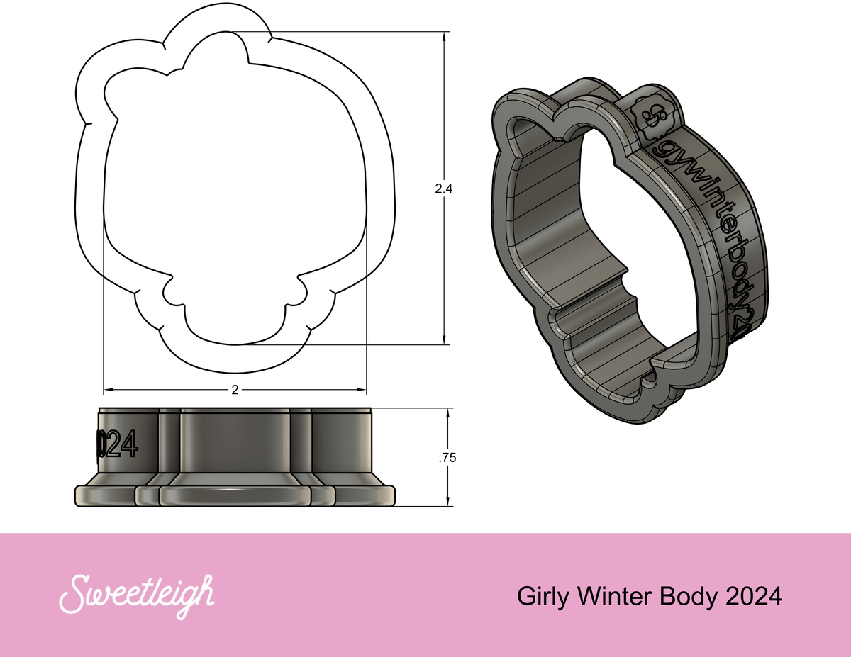 Girly Winter Body Cookie Cutter