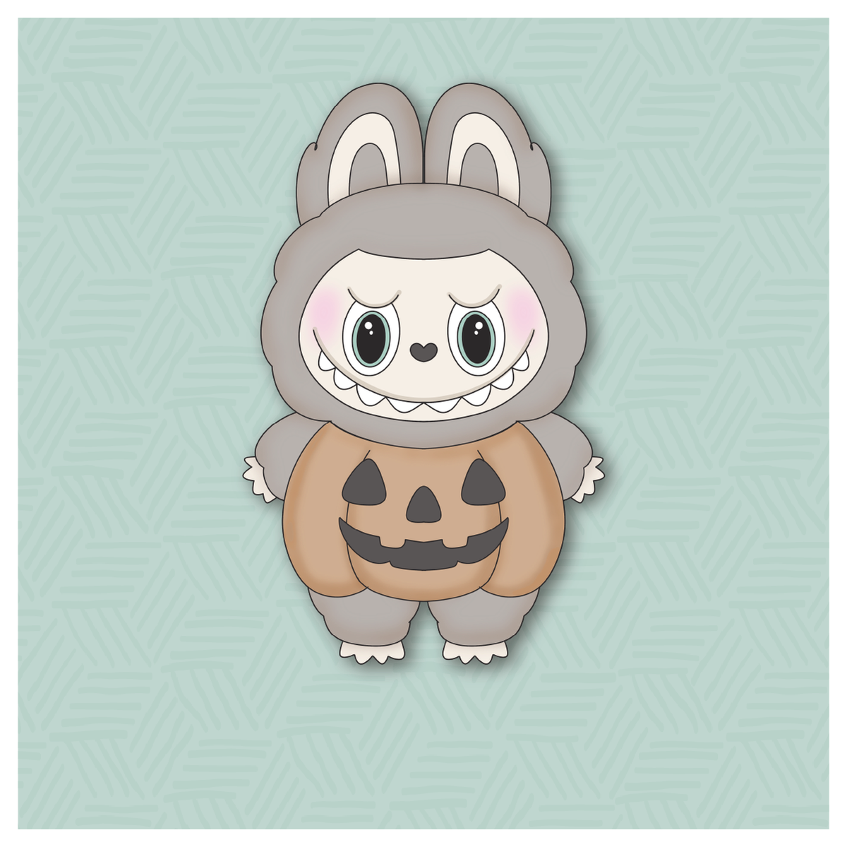 Chubby Labubu Pumpkin Cookie Cutter