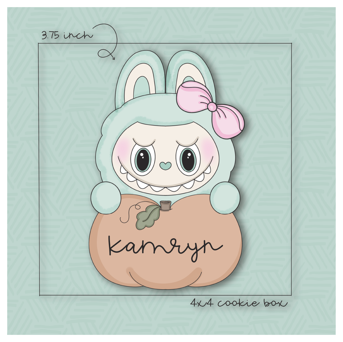 Kawaii Girly Labubu Pumpkin Plaque Cookie Cutter