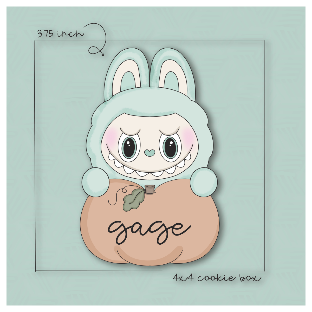 Kawaii Labubu Pumpkin Plaque Cookie Cutter