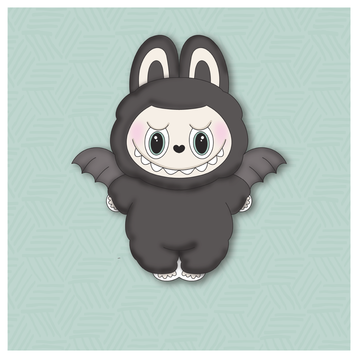 Kawaii Labubu Bat Cookie Cutter