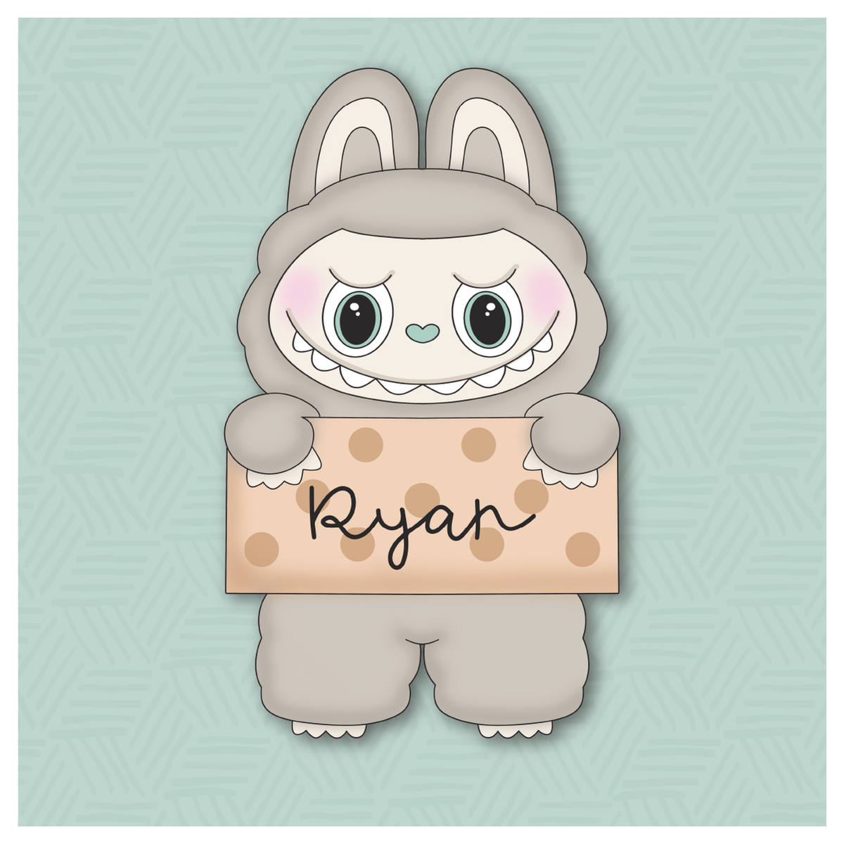 Labubu Plaque (full Body) Cookie Cutter