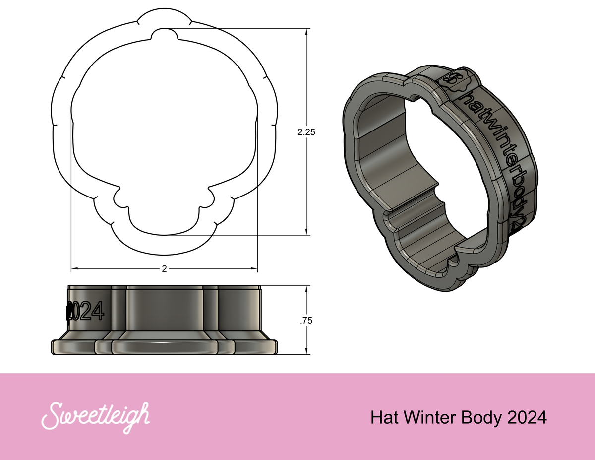 Winter Body with Hat Cookie Cutter