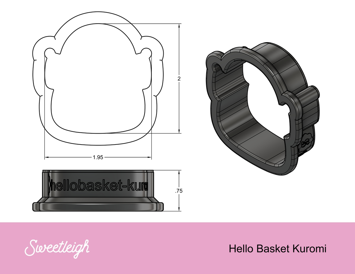 Hello Easter Kuromi Basket Cookie Cutter