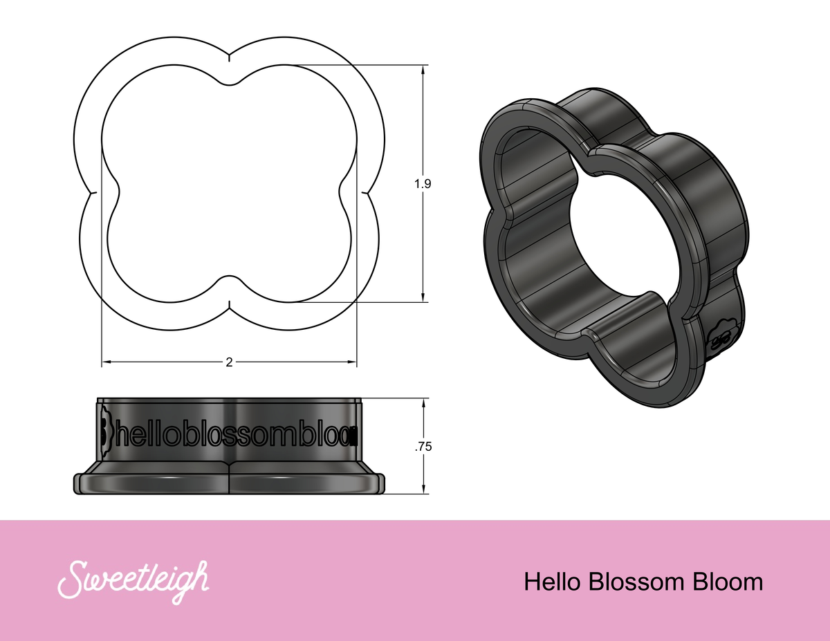 Hello Blossom Bloom Cookie Cutter