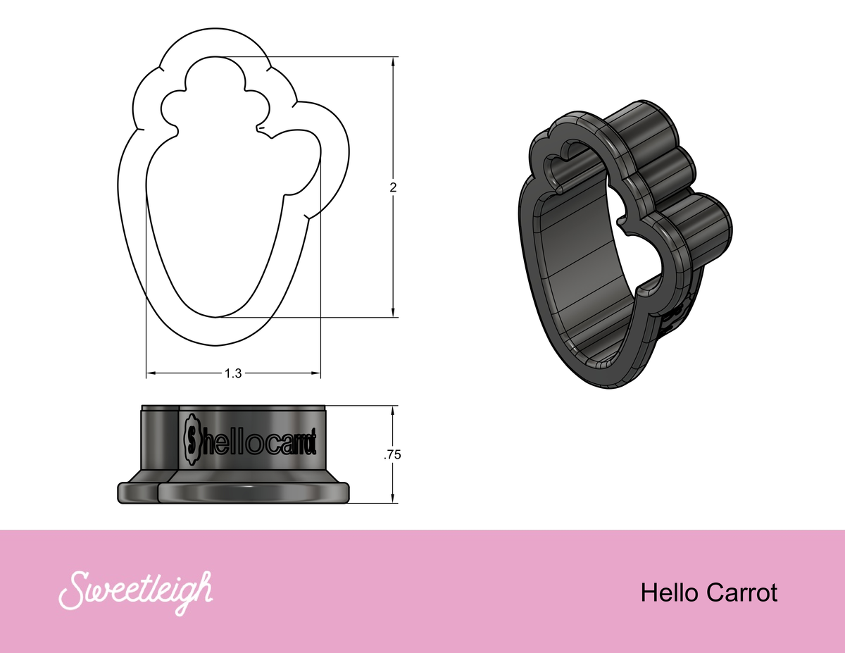 Hello Easter Carrot Cookie Cutter