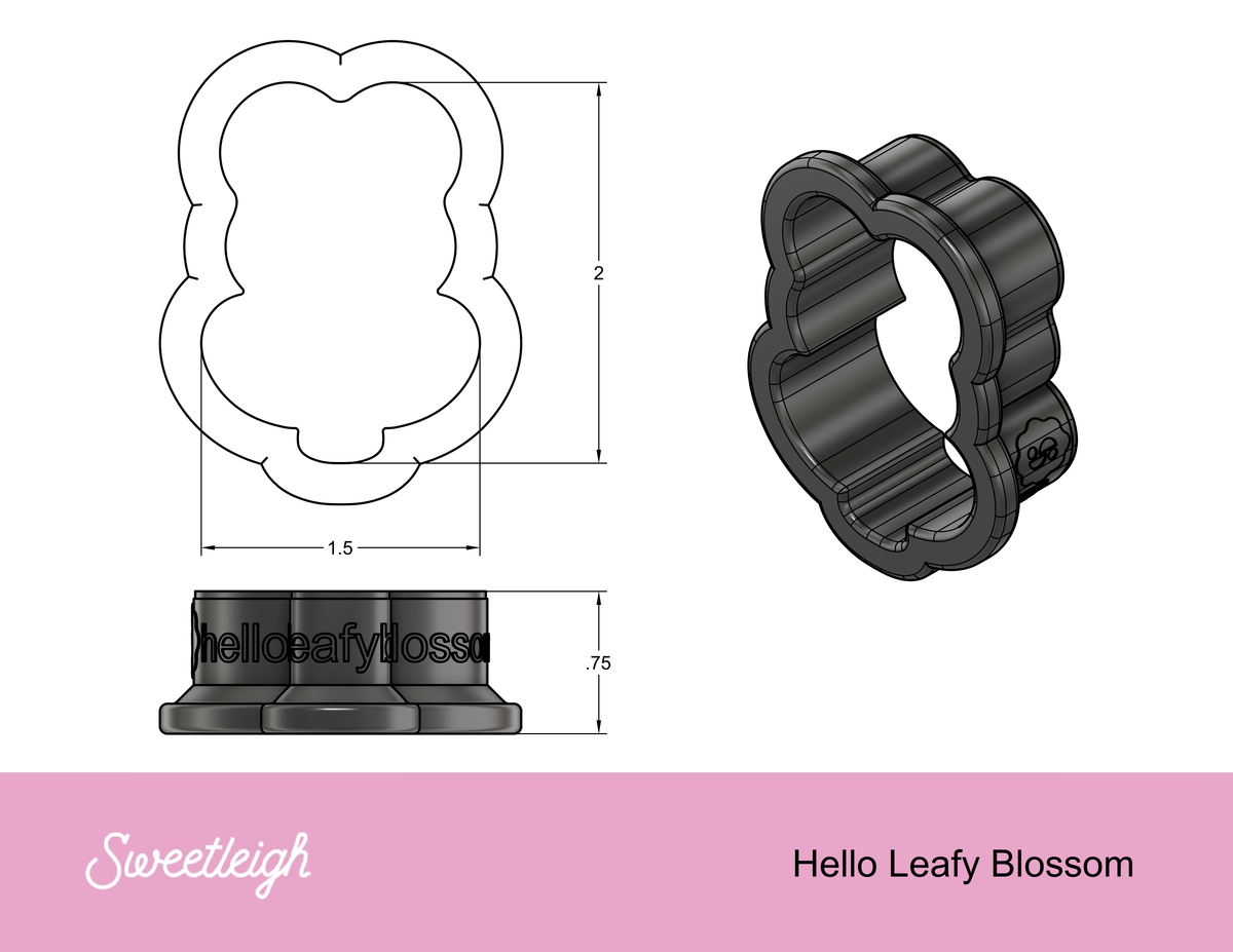 Hello Leafy Blossom Cookie Cutter