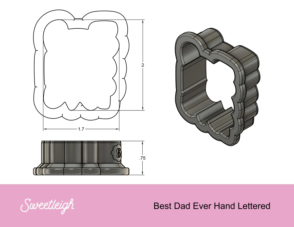 Best Dad Ever Hand Lettered Cookie Cutter