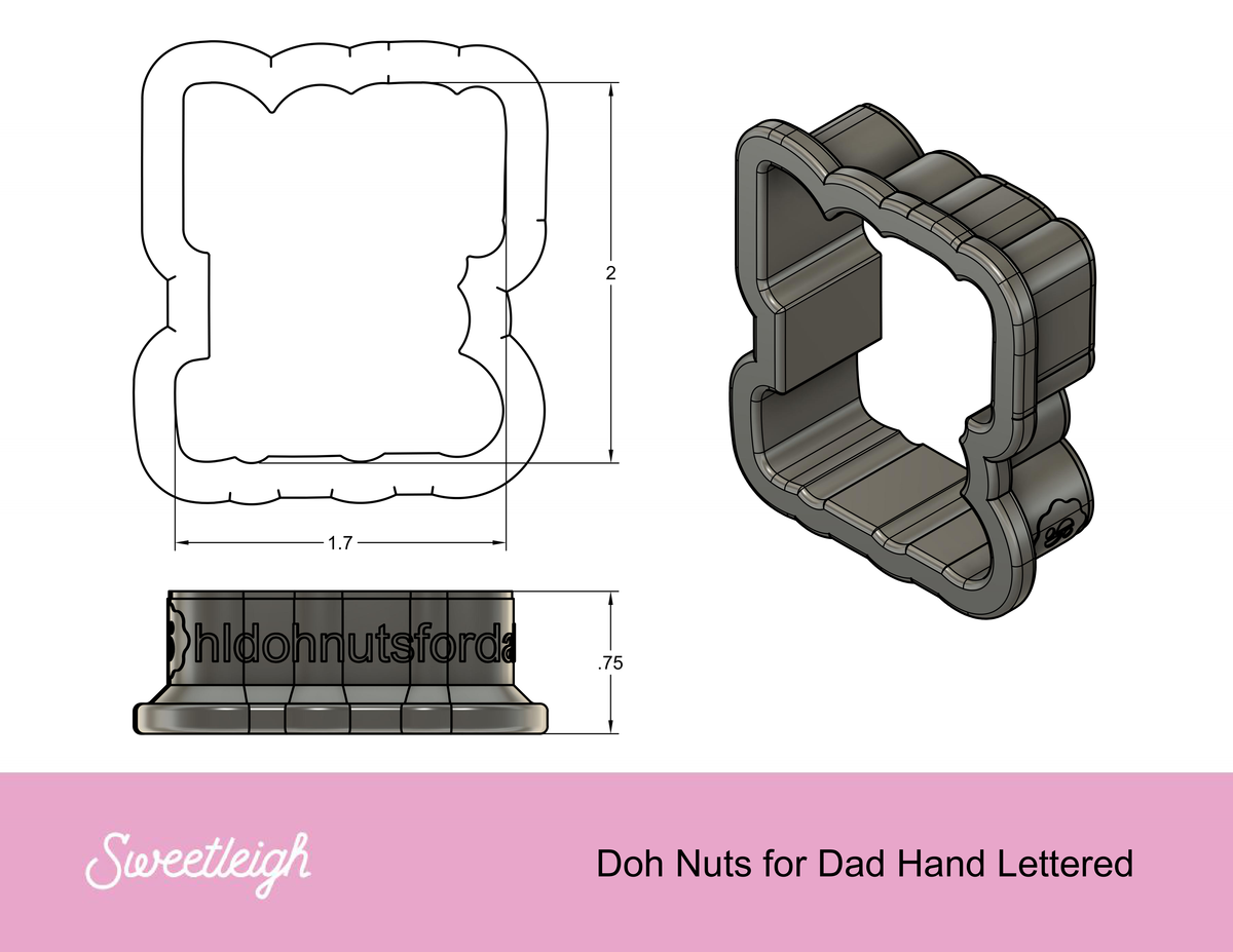 Dohnuts for Dad 2 Piece Cookie Cutter Set