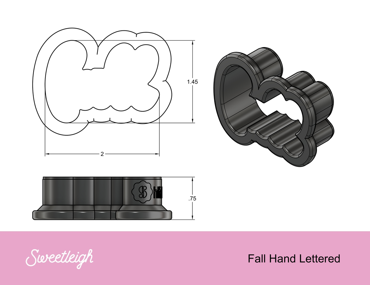 Fall Hand Lettered Cookie Cutter