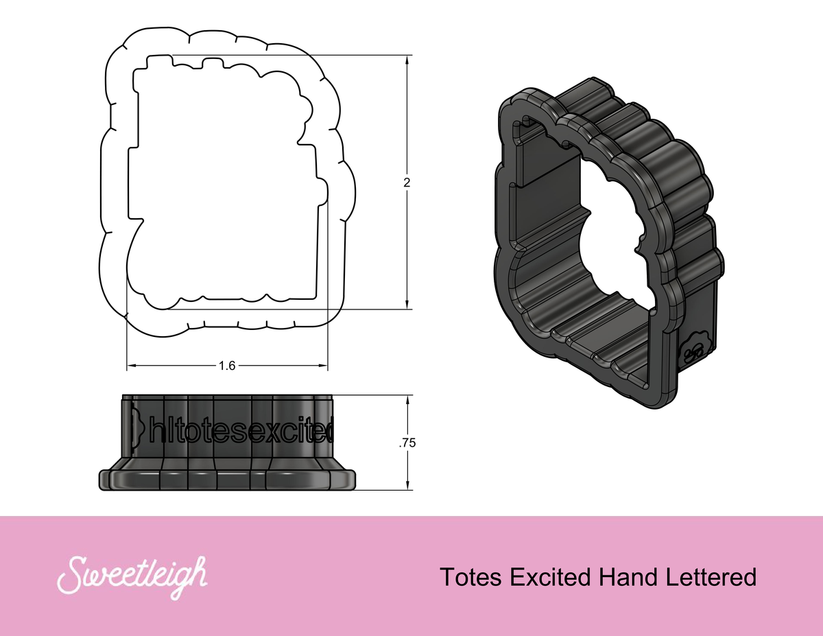 Totes Excited For School Hand Lettered Cookie Cutter