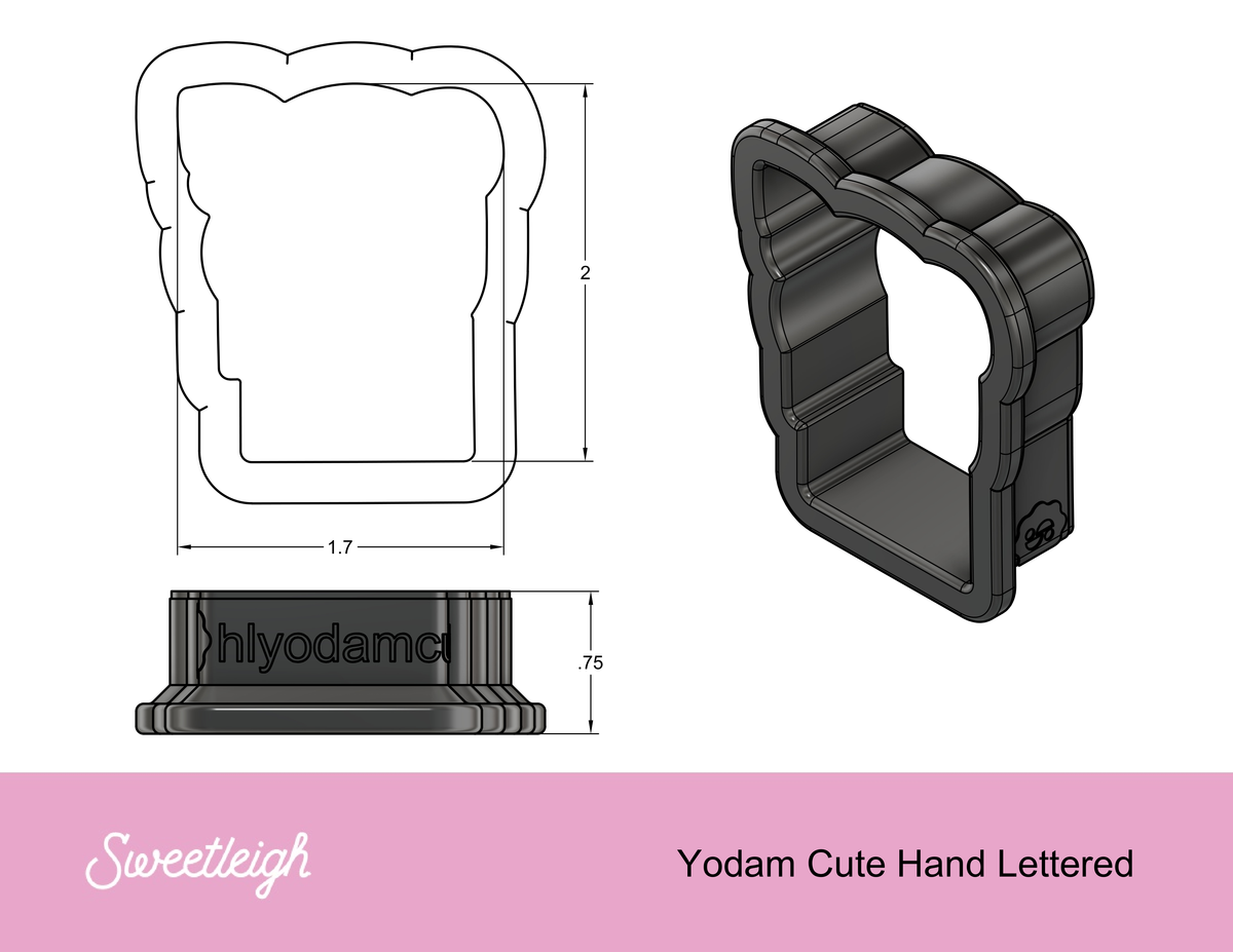 Yodam Cute Hand Lettered Cookie Cutter