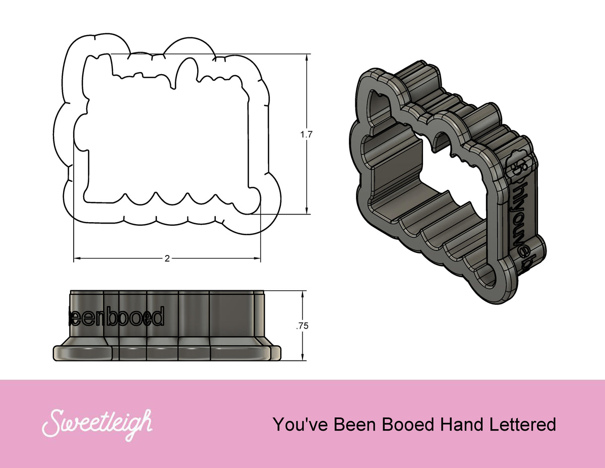 You’ve Been Booed Hand Lettered Cookie Cutter