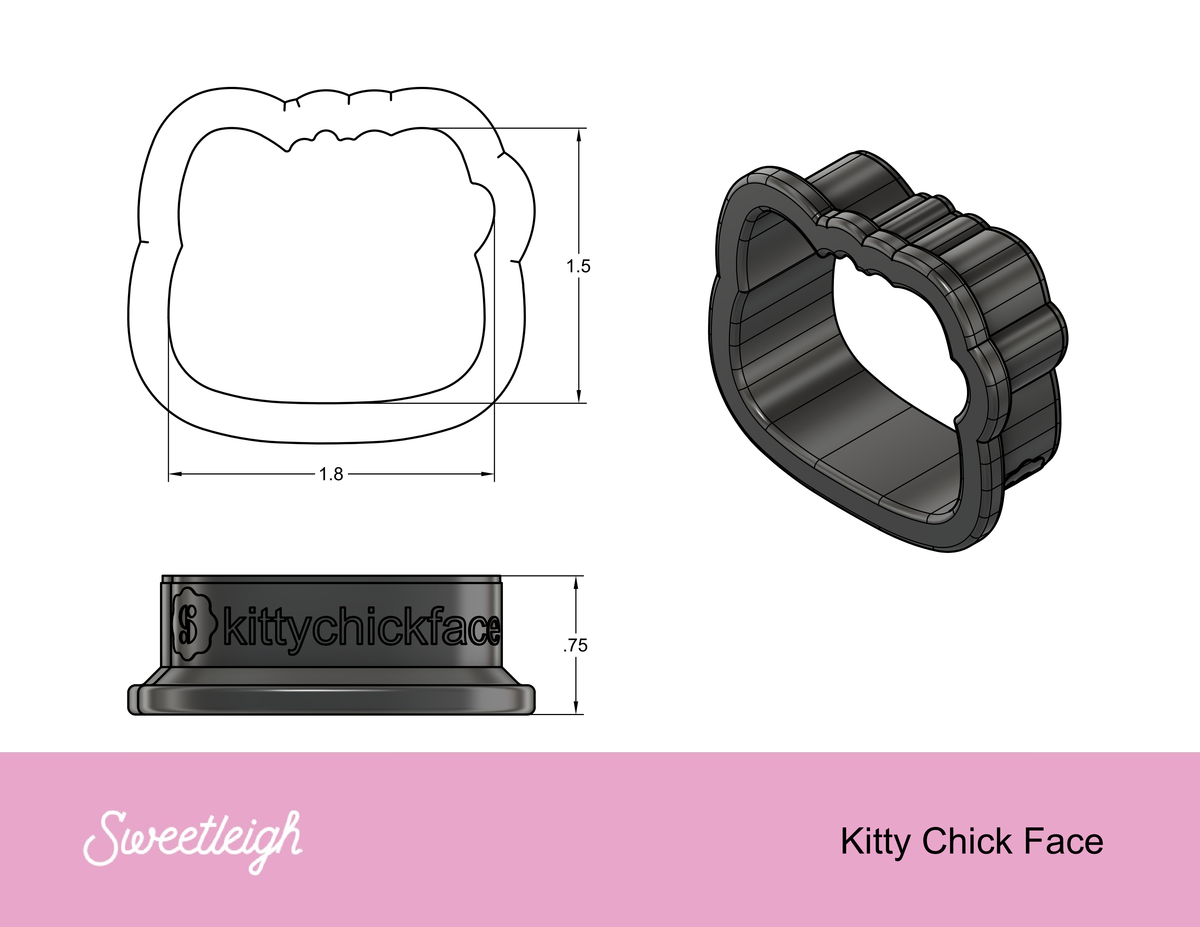 Hello Easter Kitty Chick Face Cookie Cutter