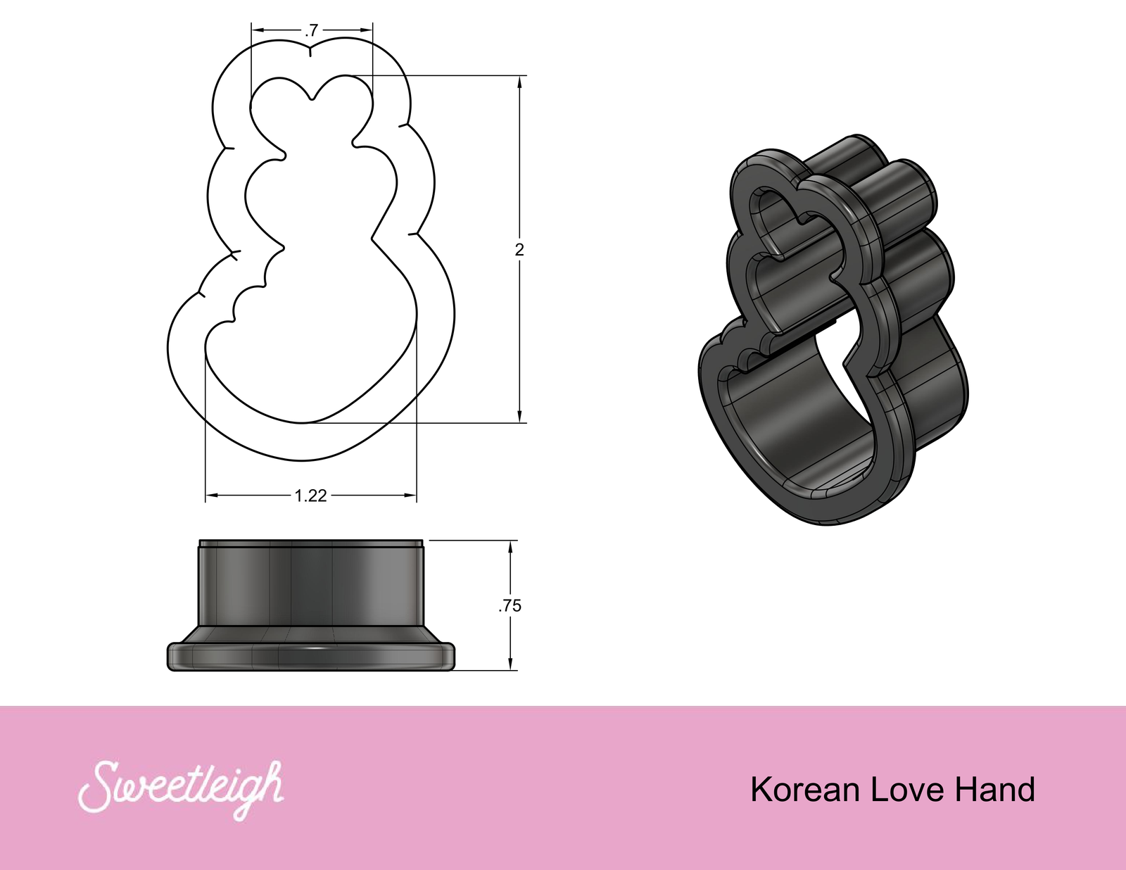 Love Hand Cookie Cutter - Sweetleigh 
