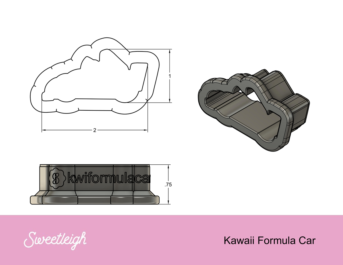 Kawaii Formula 1 Car Cookie Cutter