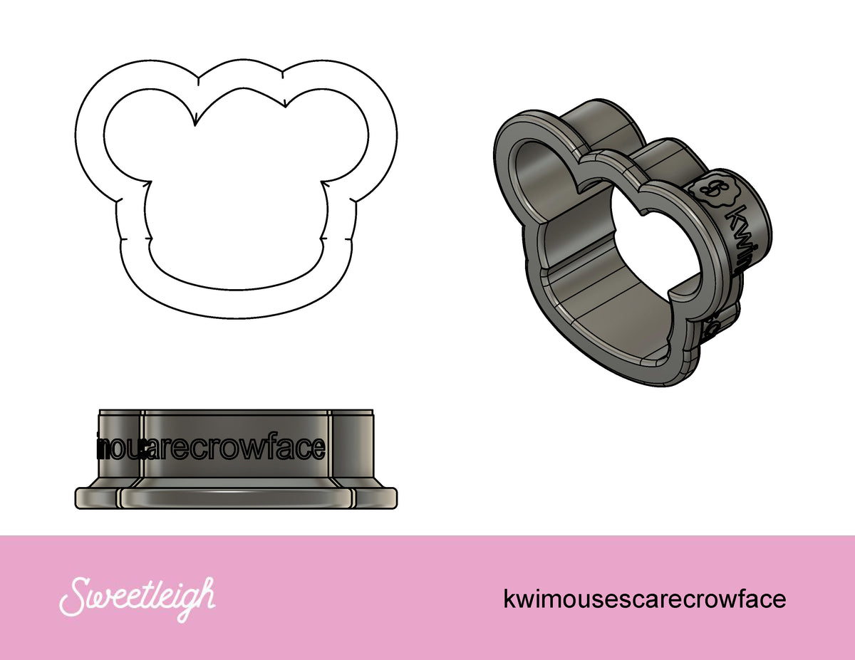 Kawaii Mouse Scarecrow Face Cookie Cutter