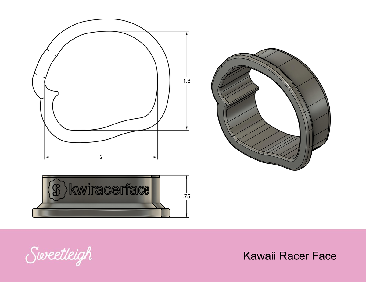 Kawaii Racer Face Cookie Cutter