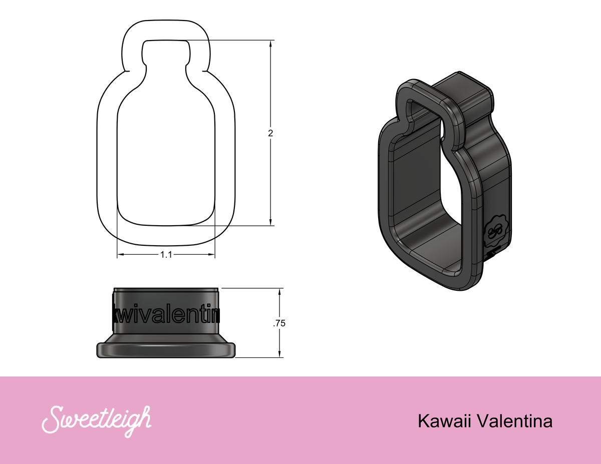 Kawaii Valentina Sauce Cookie Cutter