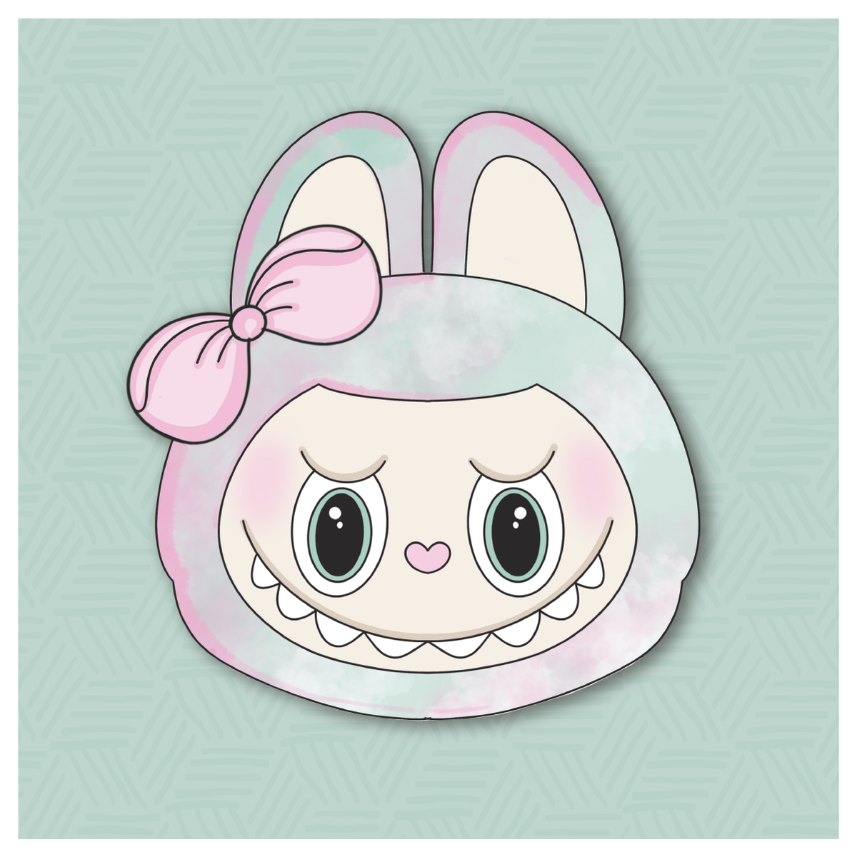 Simple Girly Kawaii Labubu Face Cookie Cutter