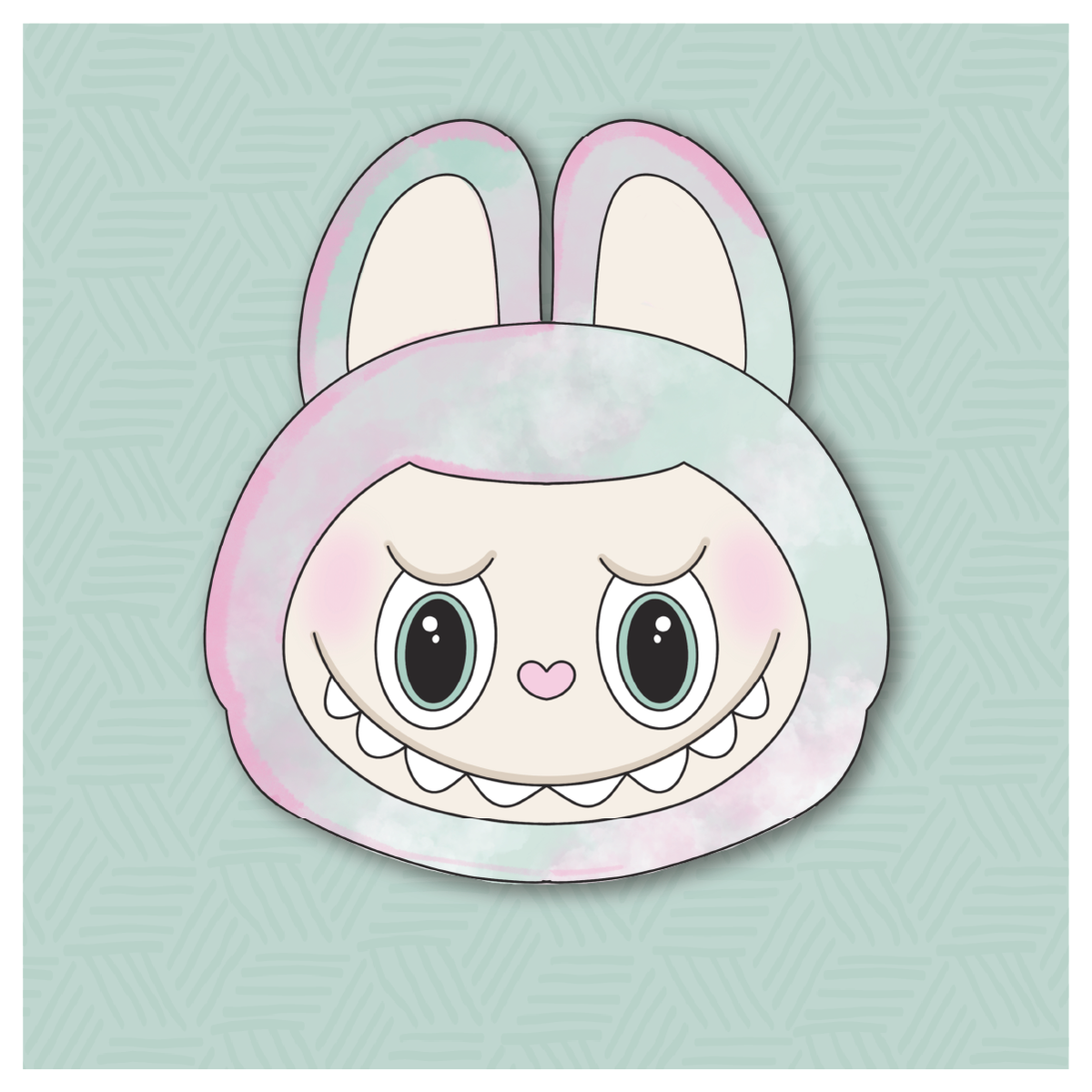 Simple Kawaii Labubu Face Cookie Cutter