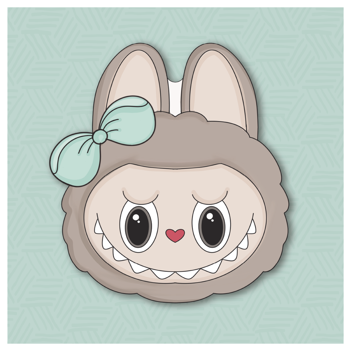 Girly Labubu Face Cookie Cutter