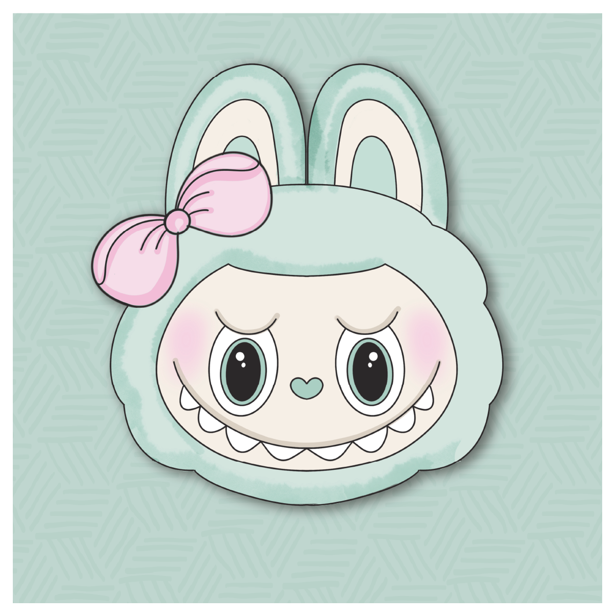 Girly Kawaii Labubu Face Cookie Cutter