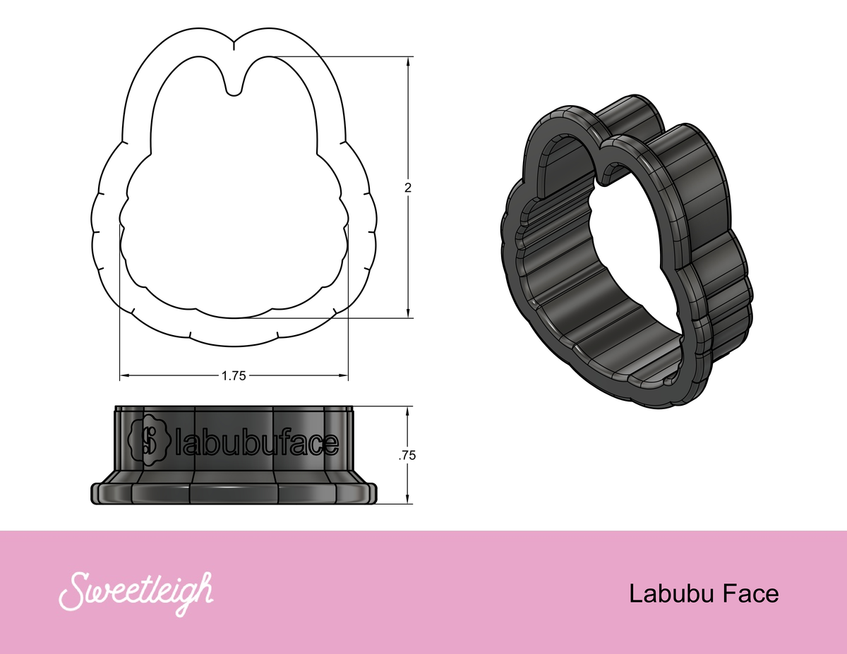 Labubu Face Cookie Cutter