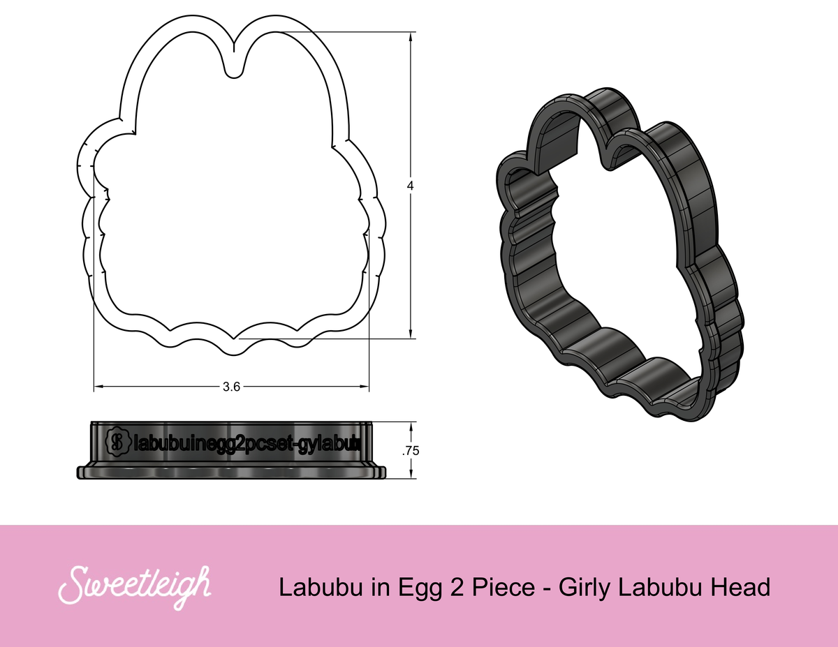 Girly Labubu in Egg 2 piece set