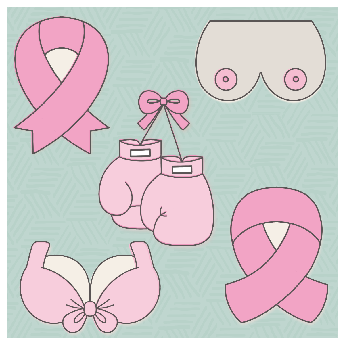 Breast Cancer Awareness Standard Cookie Cutter Bundle - Sweetleigh for Free Printable Breast Cancer Photo Booth Props