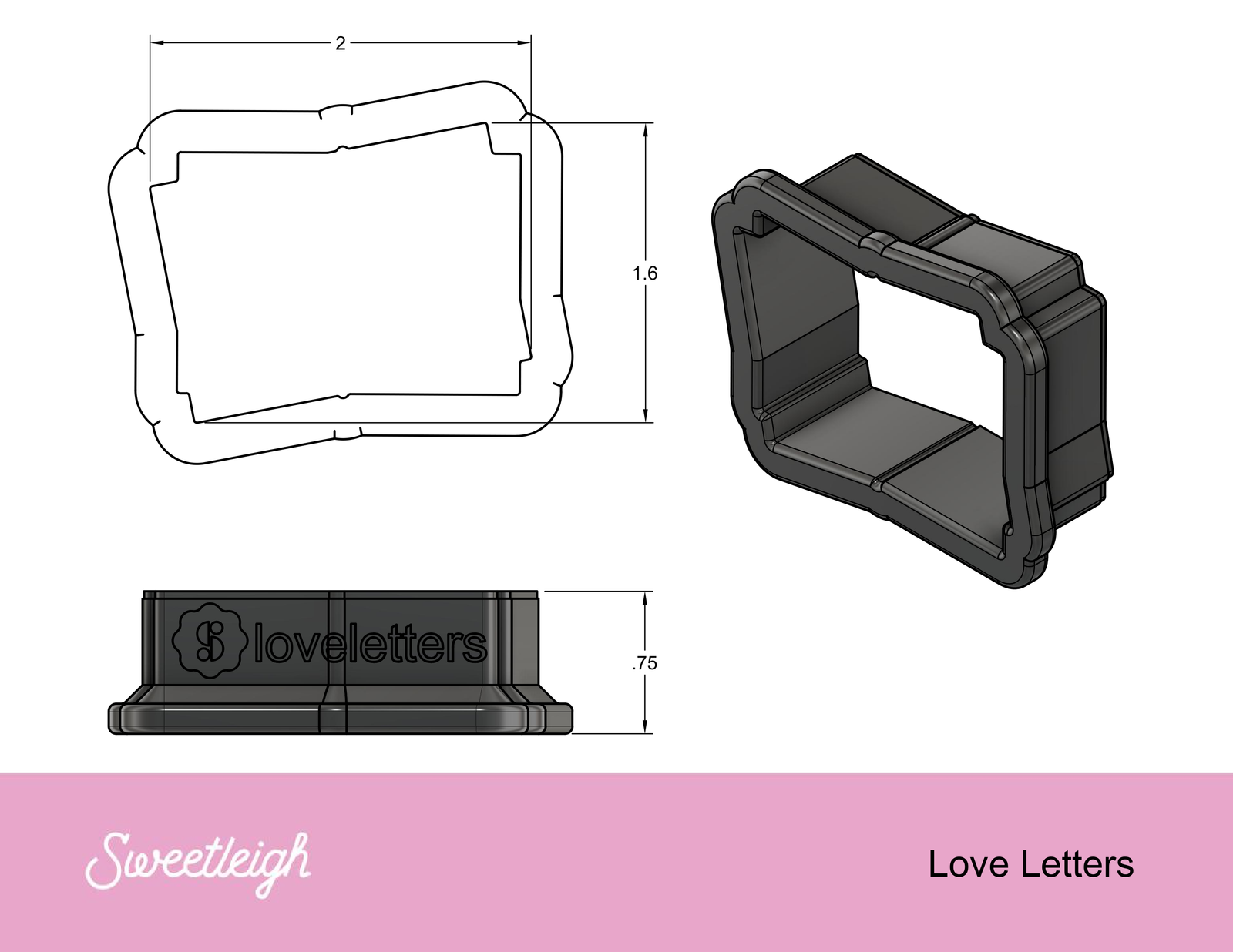 Love Letters Cookie Cutter - Sweetleigh 